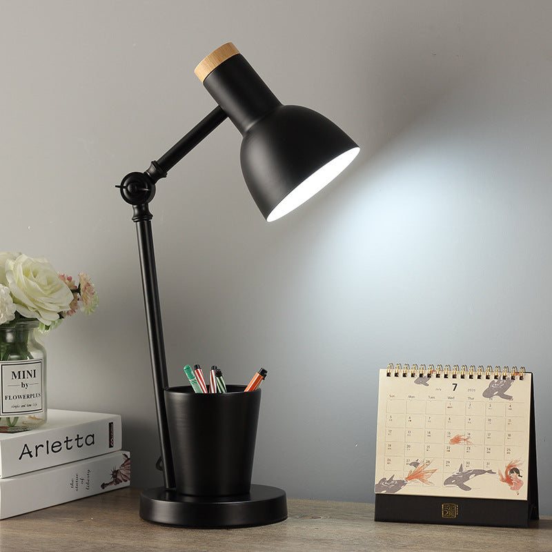 Dome Iron Solid Wood Table Lamp