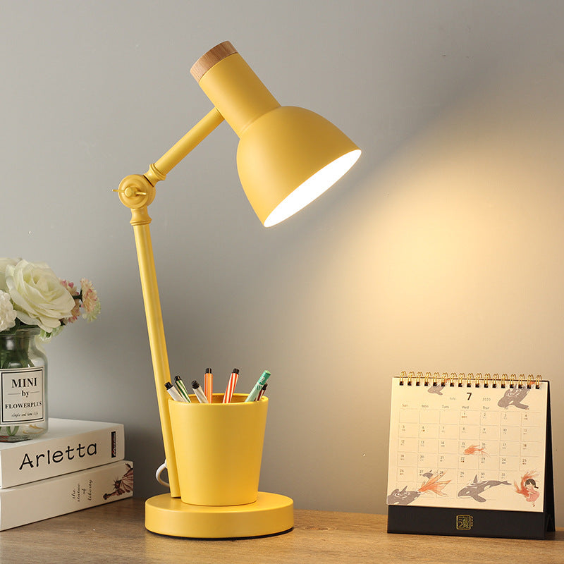 Dome Iron Solid Wood Table Lamp