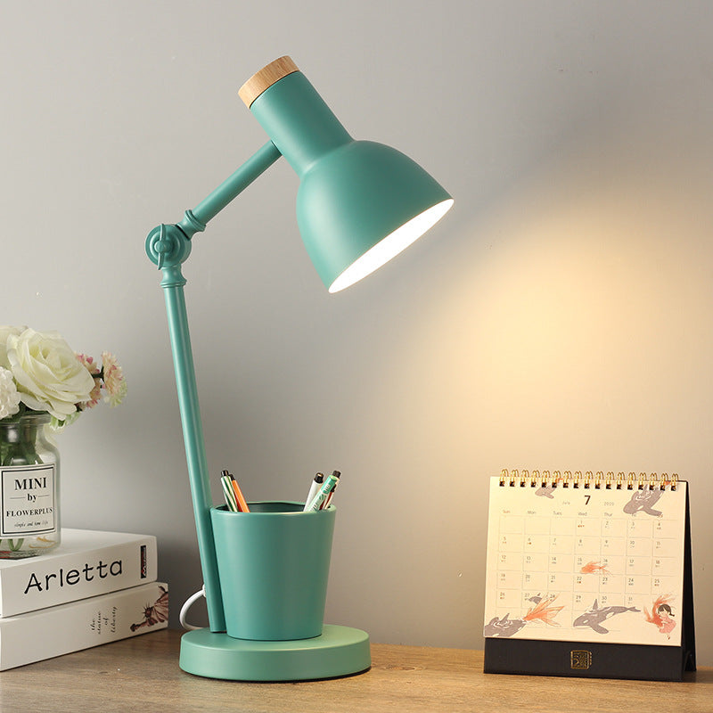Dome Iron Solid Wood Table Lamp