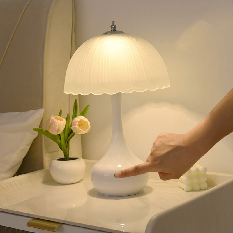 Dome Glass Iron Bedroom Table Lamp