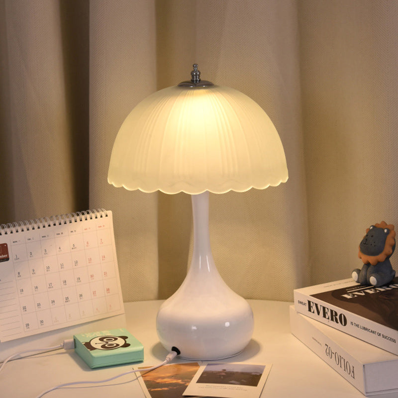 Dome Glass Iron Bedroom Table Lamp