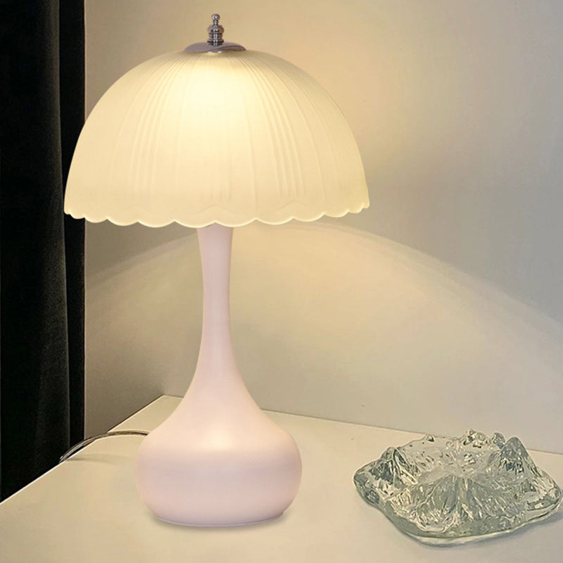 Dome Glass Iron Bedroom Table Lamp