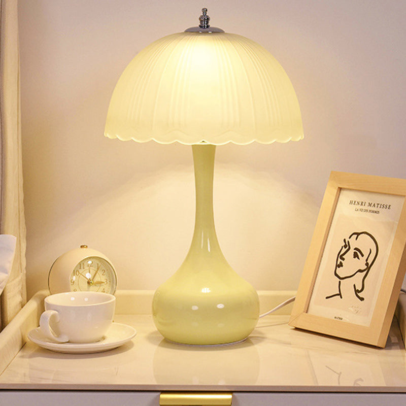 Dome Glass Iron Bedroom Table Lamp