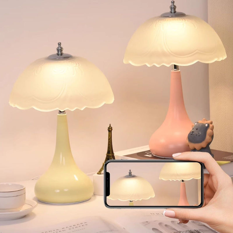 Dome Glass Iron Bedroom Table Lamp