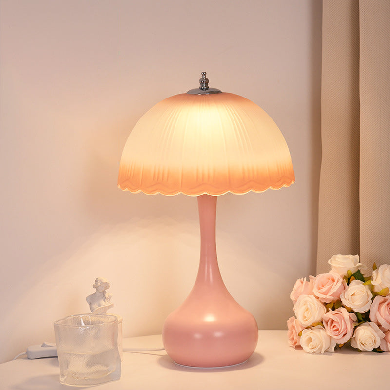Dome Glass Iron Bedroom Table Lamp