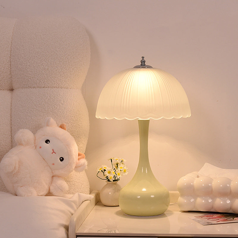 Dome Glass Iron Bedroom Table Lamp