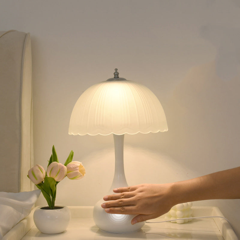 Dome Glass Iron Bedroom Table Lamp