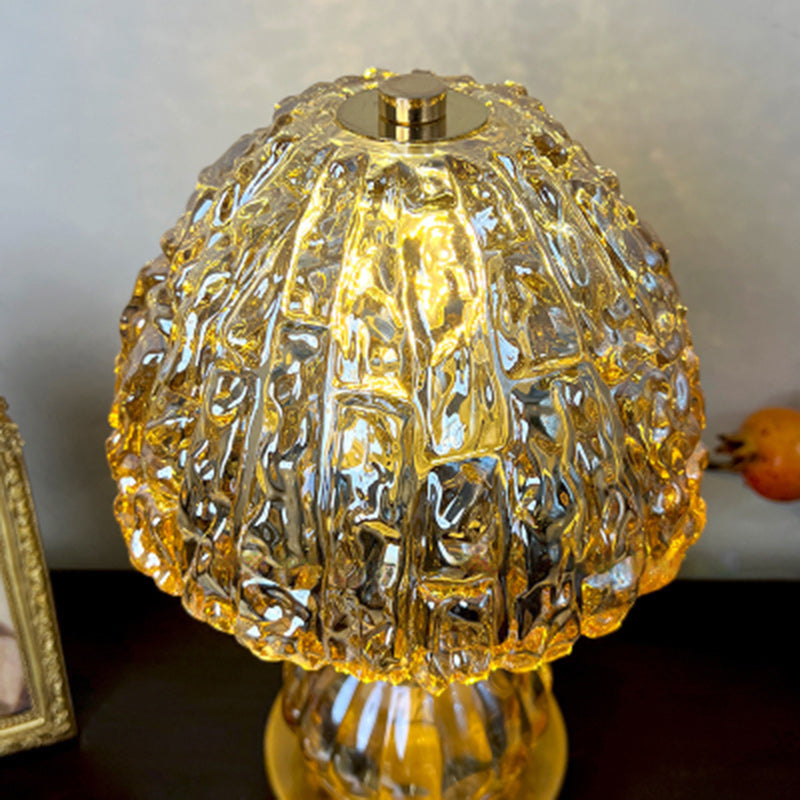Dome Metal Crystal Bedroom Table Lamp