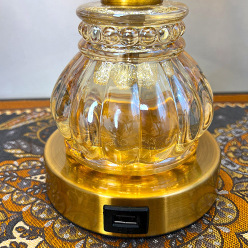Dome Metal Crystal Bedroom Table Lamp