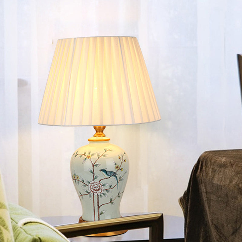 Frustum Cone Ceramic Fabric Table Lamp