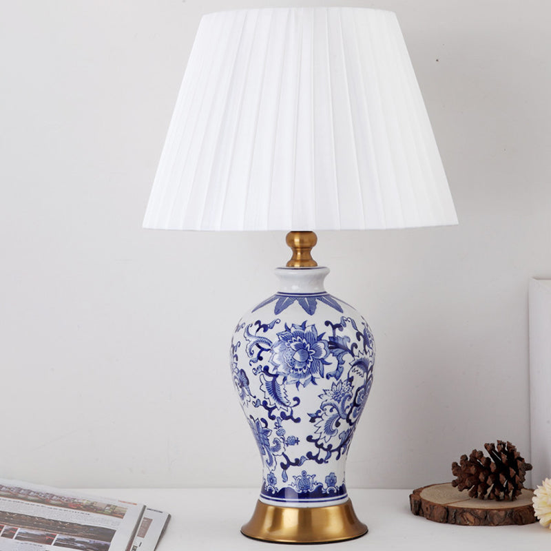 Frustum Cone Ceramic Fabric Table Lamp