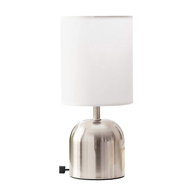 Cylinder Metal Fabric Bedroom Table Lamp