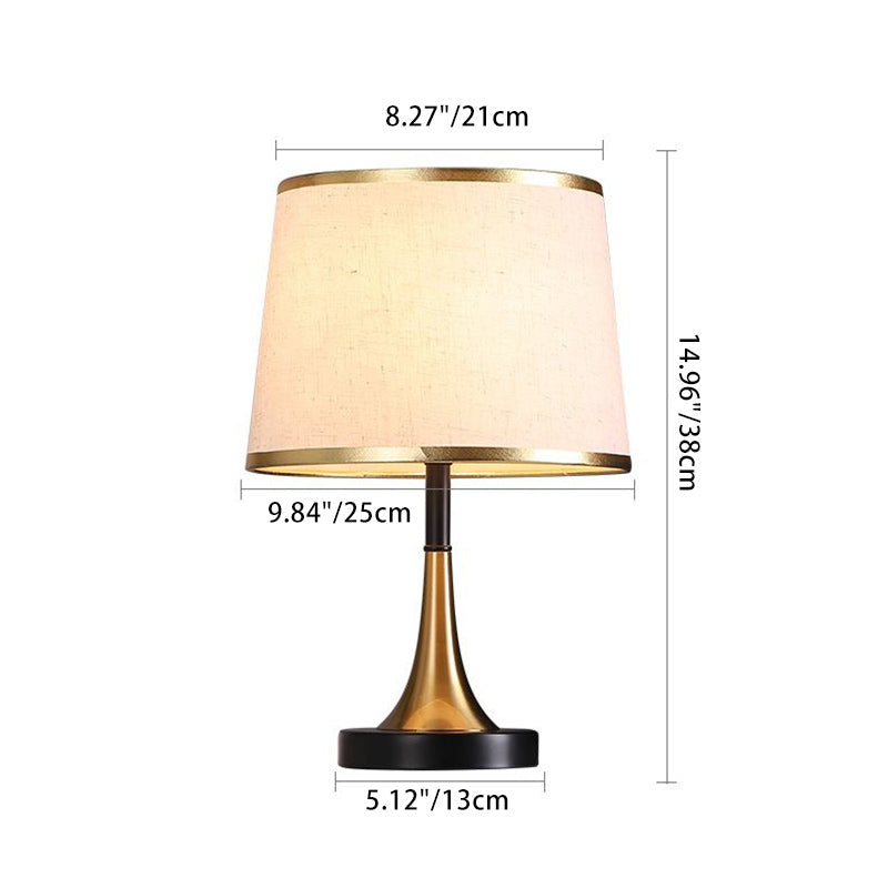 Frustum Cone Metal Fabric Table Lamp