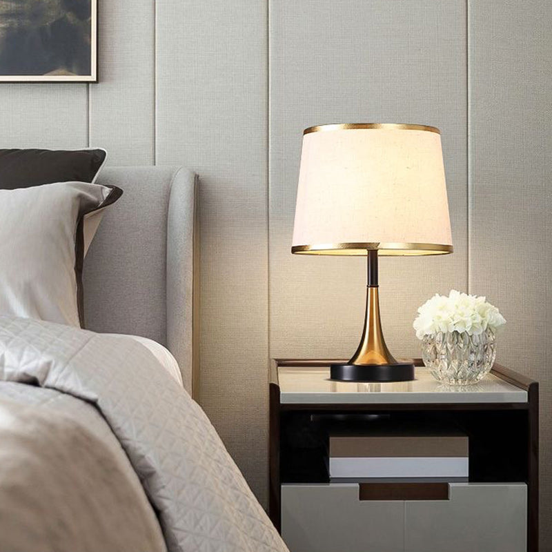 Frustum Cone Metal Fabric Table Lamp