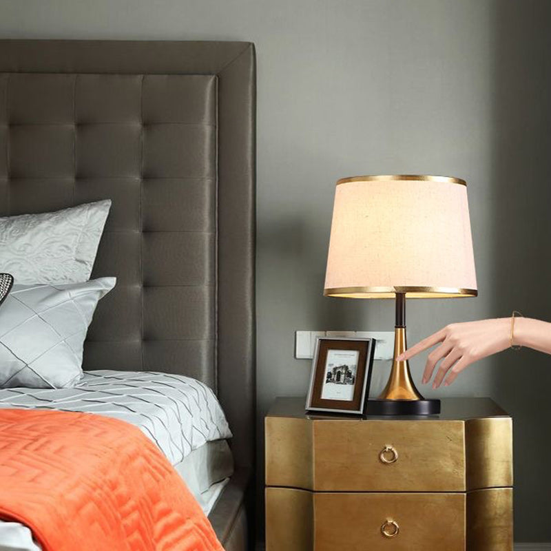 Frustum Cone Metal Fabric Table Lamp