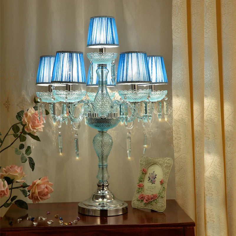 Round High Density Glass 6-Light Table Lamp