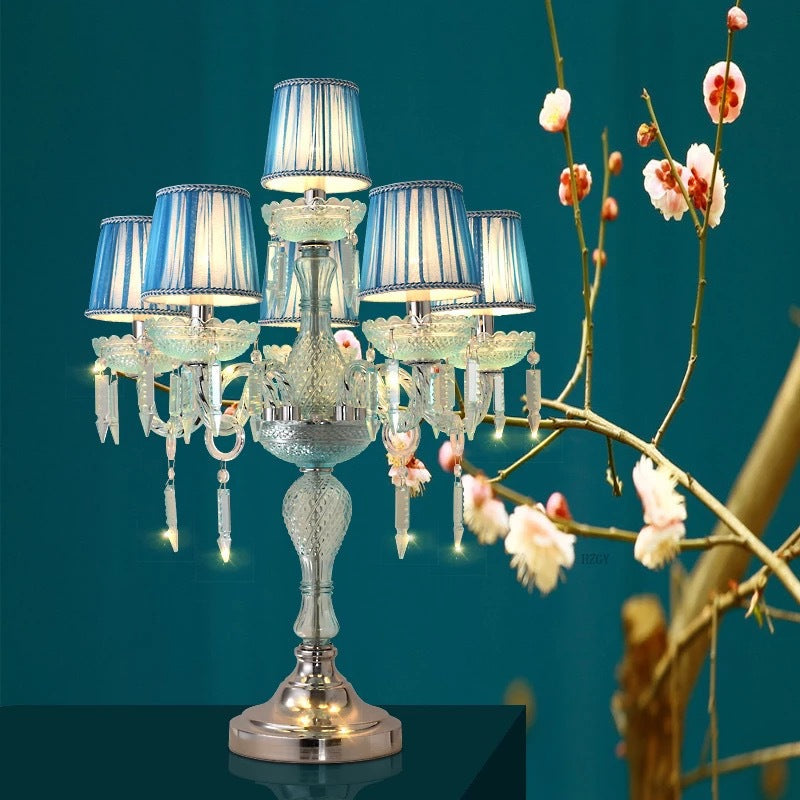 Round High Density Glass 6-Light Table Lamp