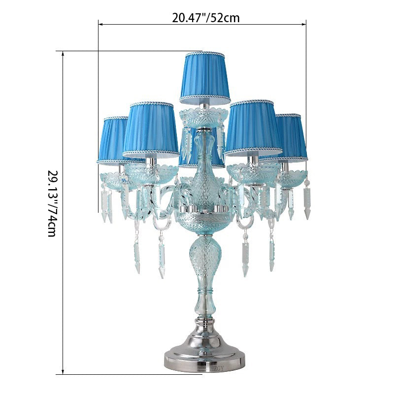 Round High Density Glass 6-Light Table Lamp