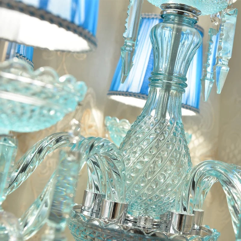 Round High Density Glass 6-Light Table Lamp