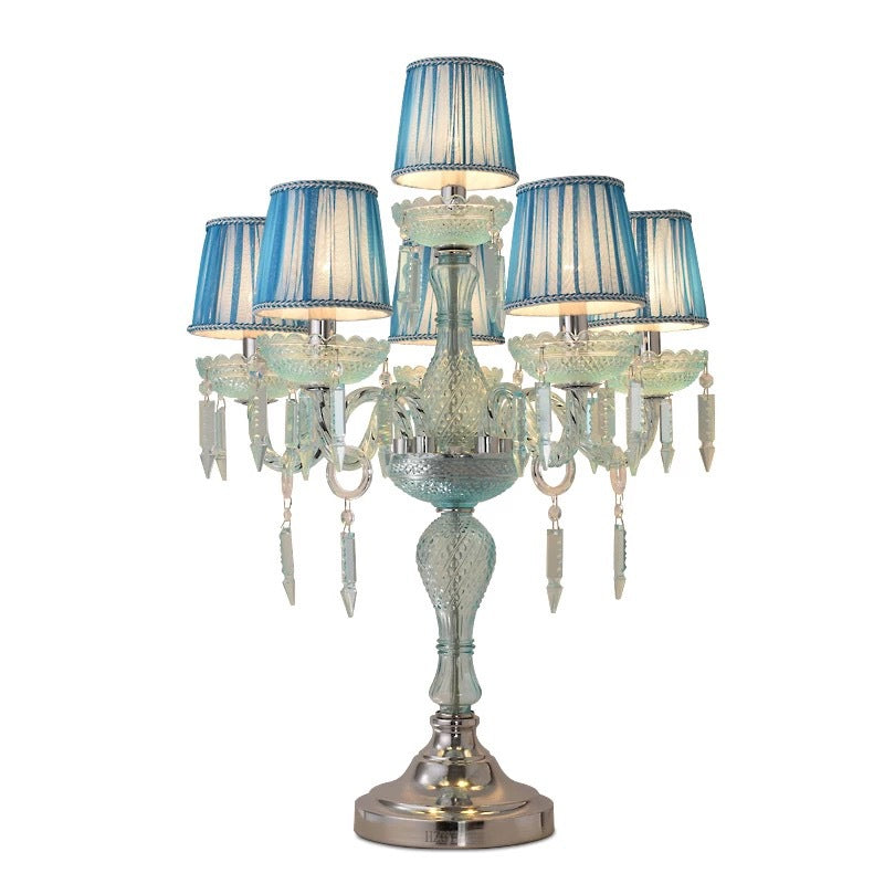 Round High Density Glass 6-Light Table Lamp