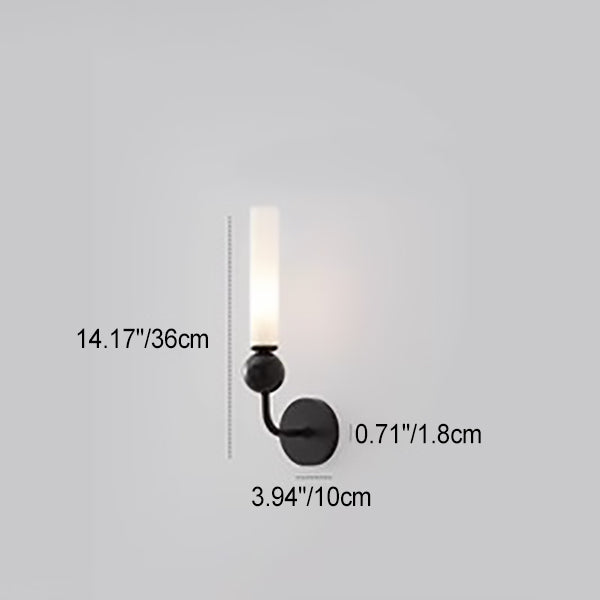 Cylinder Copper Marble Hallway Wall Lamp