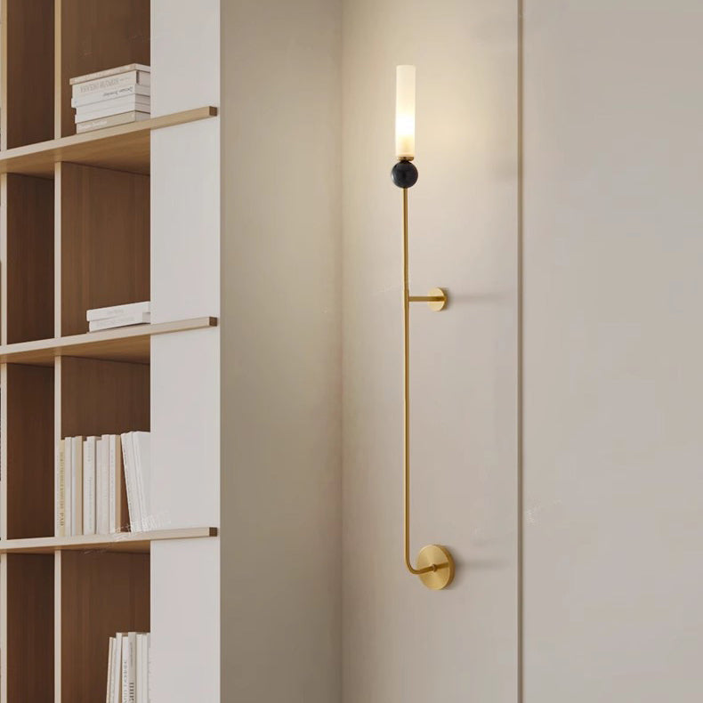 Cylinder Copper Marble Hallway Wall Lamp