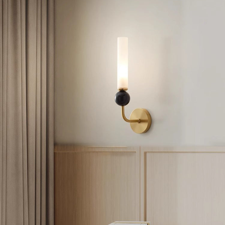 Cylinder Copper Marble Hallway Wall Lamp