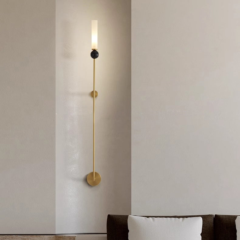 Cylinder Copper Marble Hallway Wall Lamp