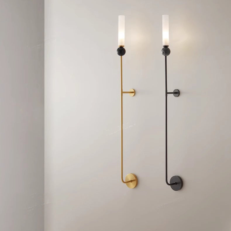 Cylinder Copper Marble Hallway Wall Lamp