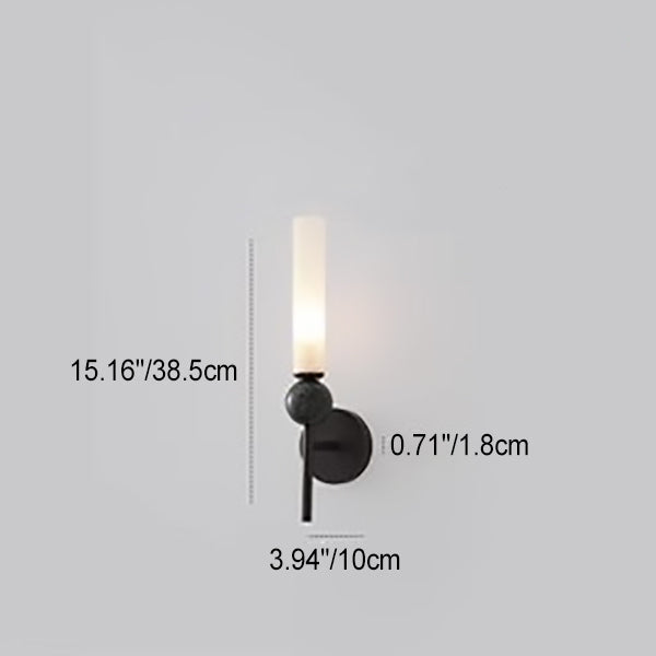 Cylinder Copper Marble Hallway Wall Lamp