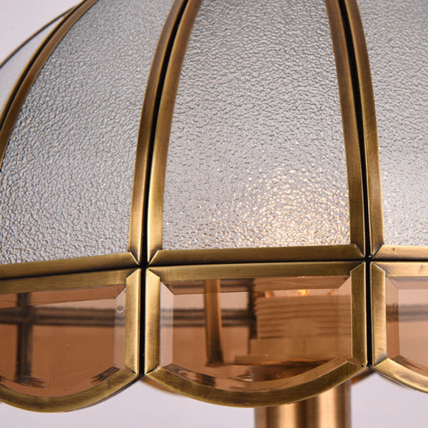 Dome Brass Glass Bedroom Table Lamp