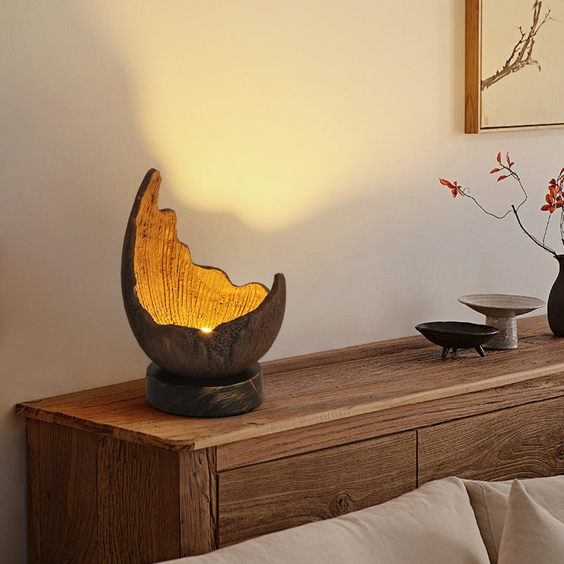 Eggshell Oval Ceramic Bedroom Table Lamp