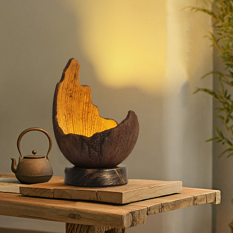 Eggshell Oval Ceramic Bedroom Table Lamp