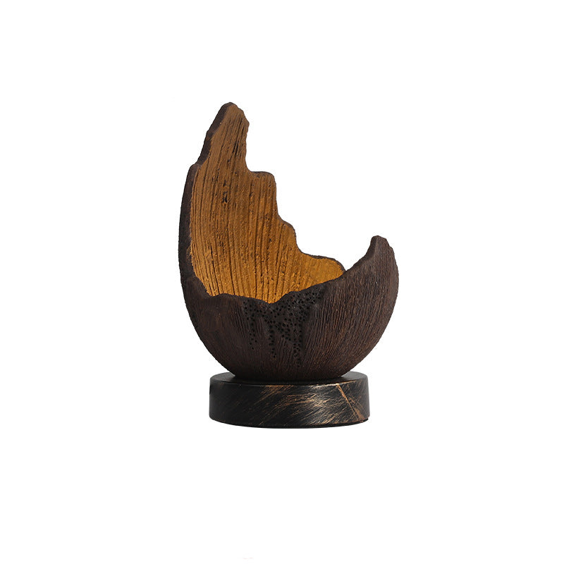 Eggshell Oval Ceramic Bedroom Table Lamp