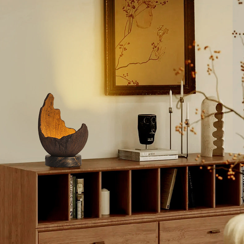 Eggshell Oval Ceramic Bedroom Table Lamp