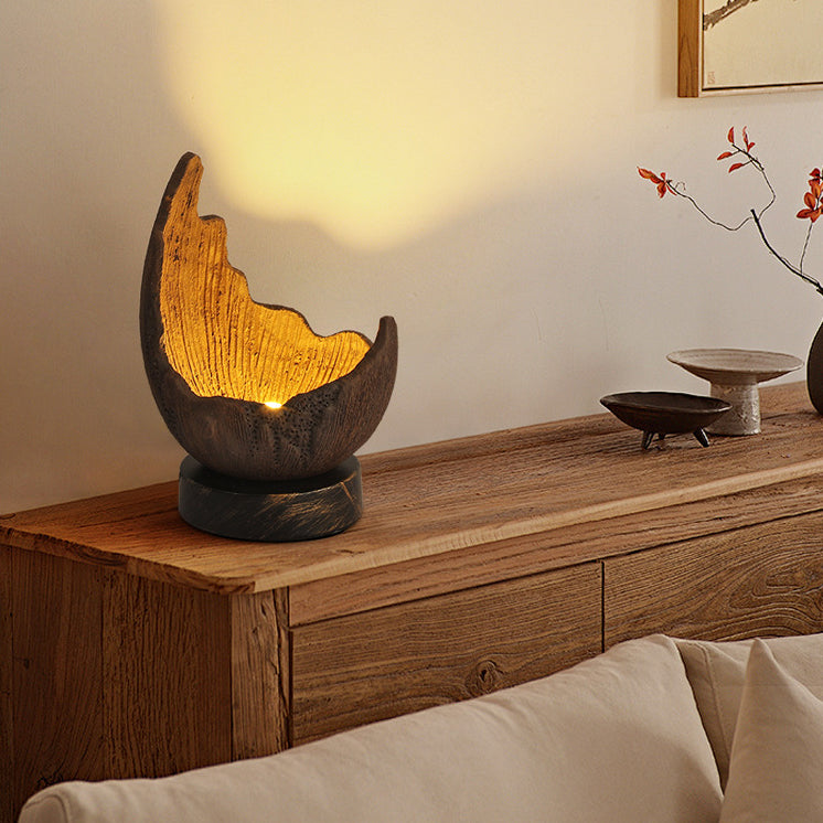 Eggshell Oval Ceramic Bedroom Table Lamp