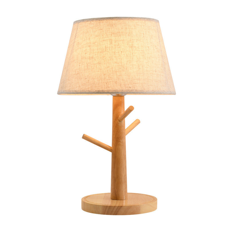 Frustum Cone Solid Wood Table Lamp