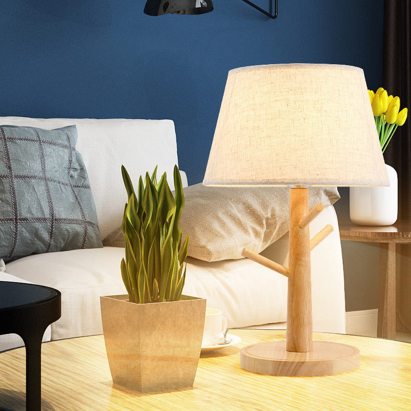 Frustum Cone Solid Wood Table Lamp