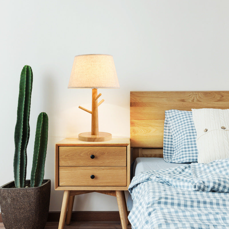Frustum Cone Solid Wood Table Lamp