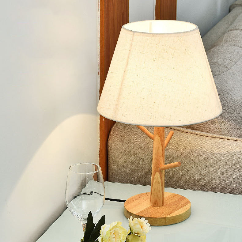 Frustum Cone Solid Wood Table Lamp