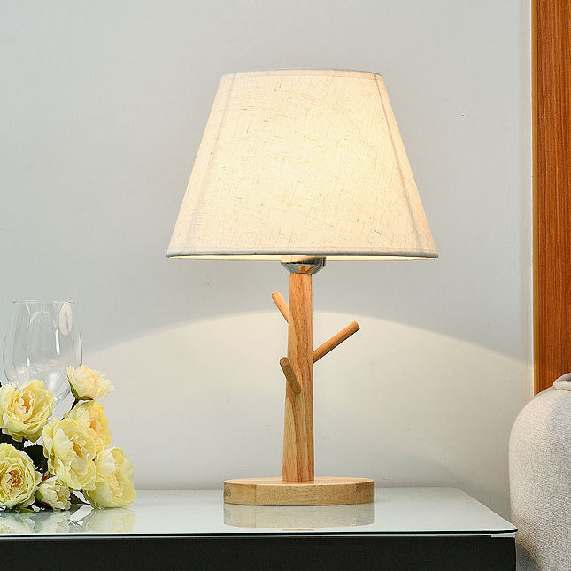 Frustum Cone Solid Wood Table Lamp