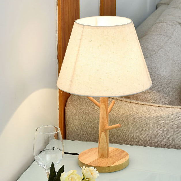Frustum Cone Solid Wood Table Lamp