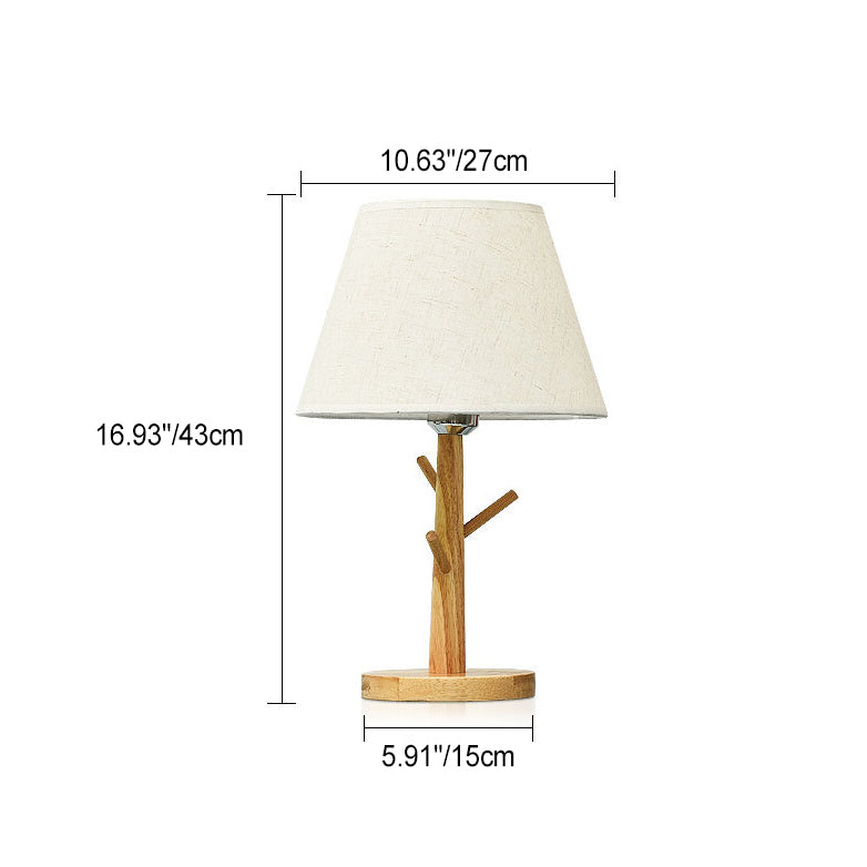Frustum Cone Solid Wood Table Lamp