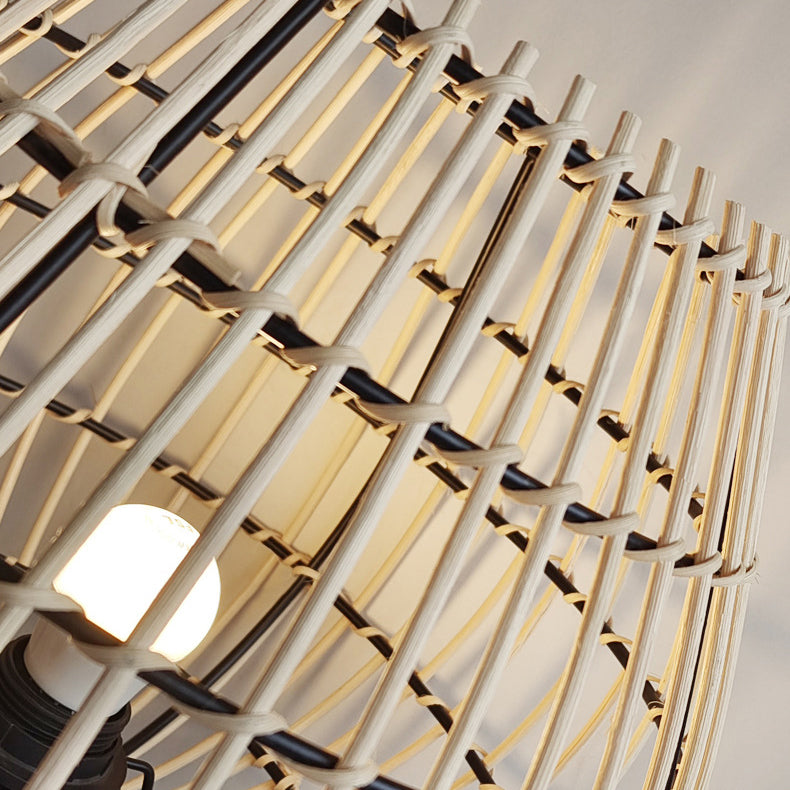 Jar Iron Rattan Bedroom Table Lamp