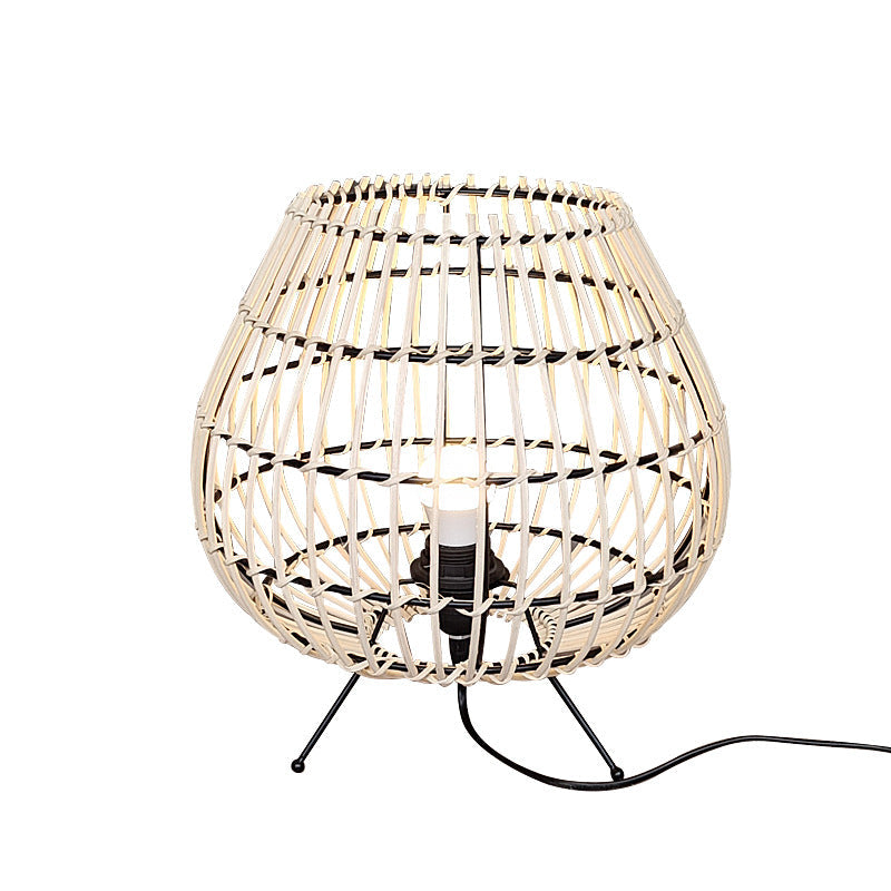 Jar Iron Rattan Bedroom Table Lamp