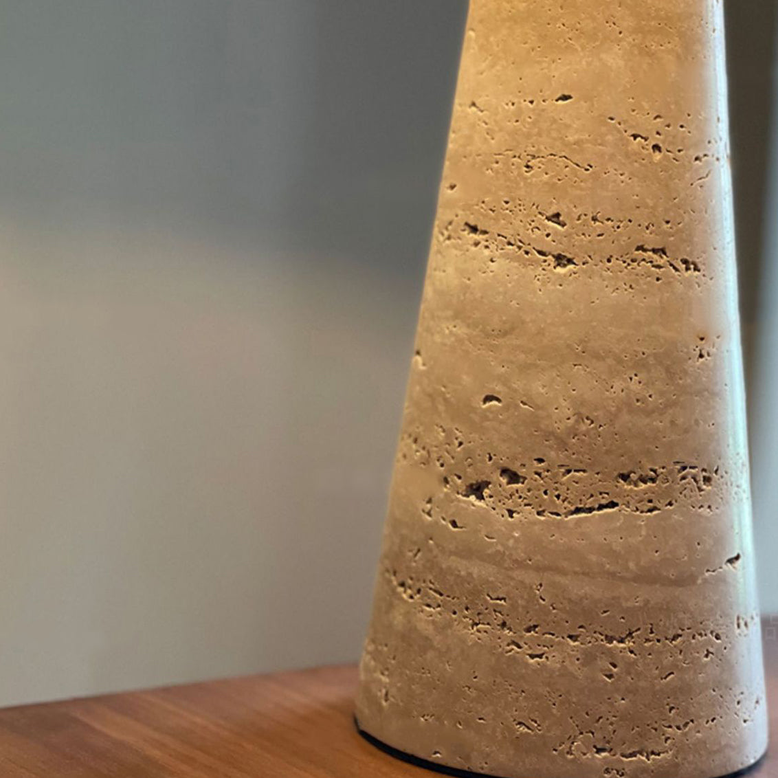 Frustum Cone Yellow Travertine Table Lamp