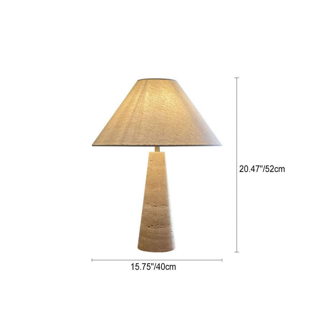 Frustum Cone Yellow Travertine Table Lamp