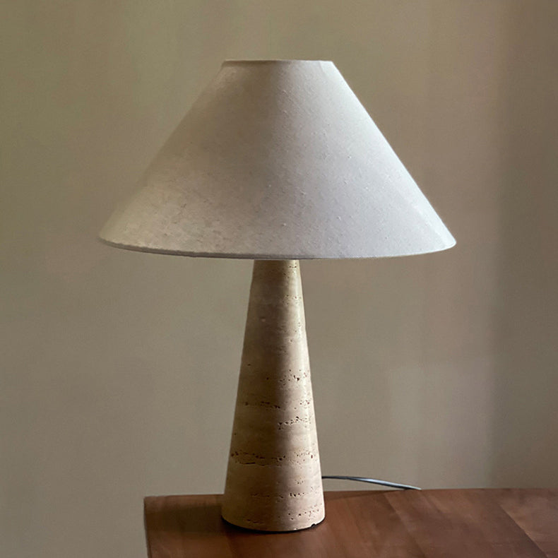 Frustum Cone Yellow Travertine Table Lamp