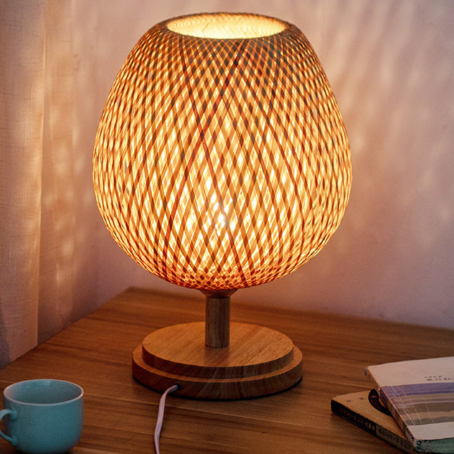 Jar Bamboo Solid Wood Table Lamp