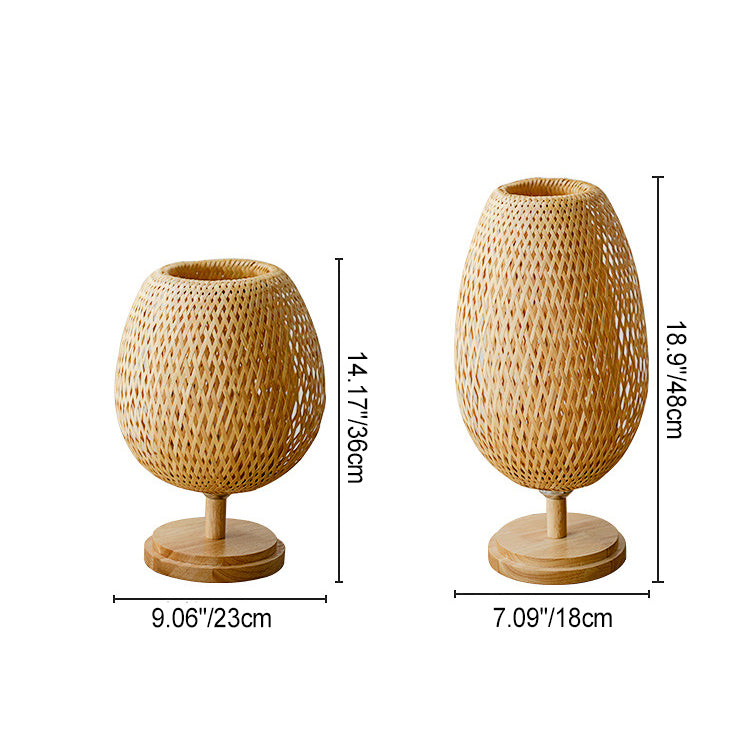 Jar Bamboo Solid Wood Table Lamp